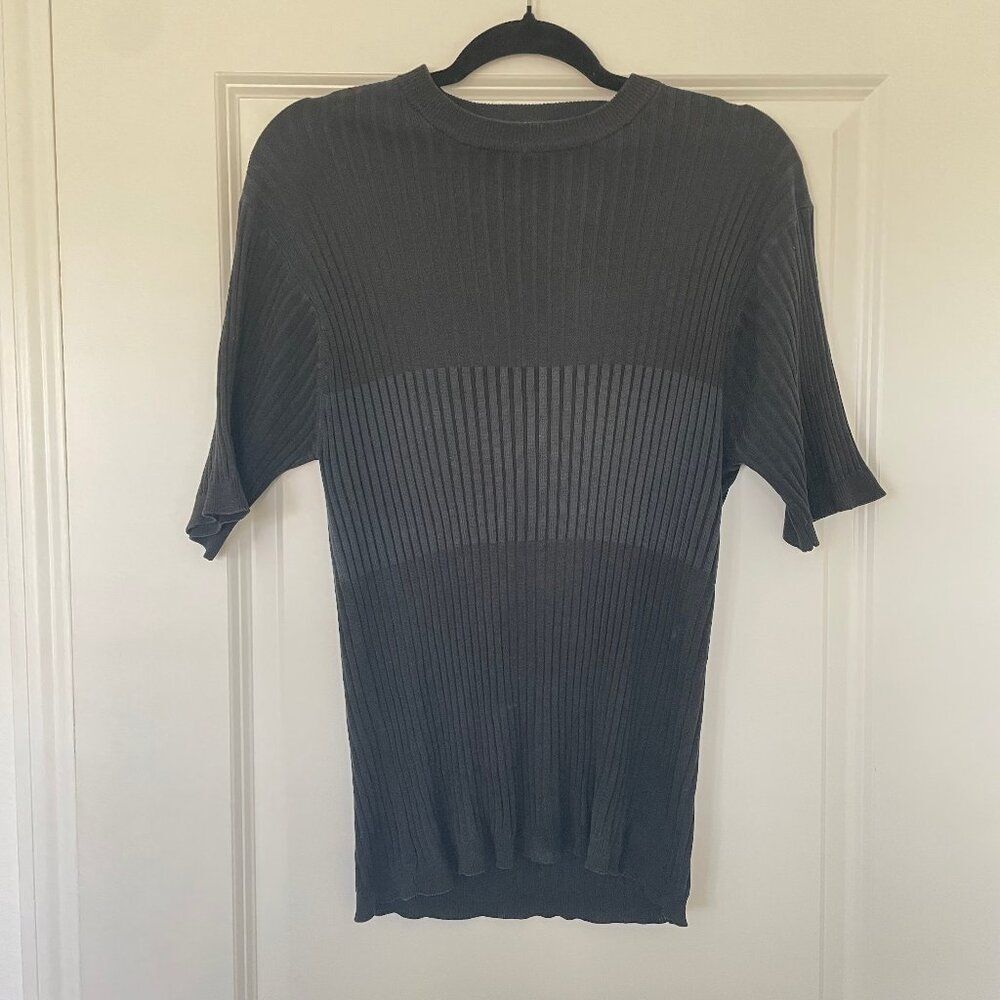 Bachrach Silk Cotton Knit Crew Neck Shirt Men’s Size S Short Sleeve